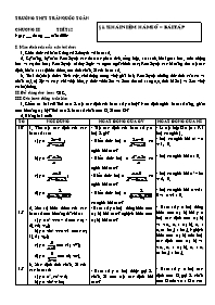 GIáo án Đại số 10 - Chương II - Bài 1: Khái niệm hàm số - Bài tập