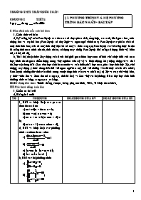 GIáo án Đại số 10 - Chương III - Bài 2: Phương trình và hệ phương trình bậc nhất - Bài tập