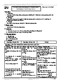 Giáo án Đại số 10 – Chương III - Tiết 20: Phương trình quy về phương trình bậc nhất, bậc hai