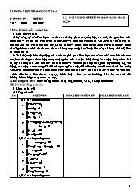 GIáo án Đại số 10 - Chương IV - Bài 2: Hệ phương trình bậc hai - Bài tập