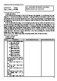 Giáo án Đại số 10 - Chương IV - Bài 4: Sơ lược về hệ bất phương trình bậc hai - Bài tập