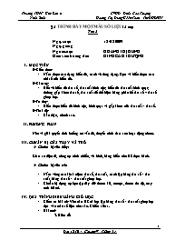 Giáo án Đại số 10: Trình bày một mẫu số liệu (tiết 2)