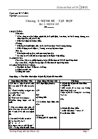 Giáo án Đại số 10 - Trường Trung tiểu học Pétrus Ký