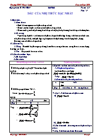 Giáo án Đại số 10 tuần 21 - Trường THPT Phước Long