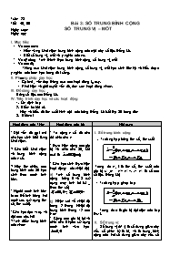 Giáo án Đại số CB 10 Bài 3: Số trung bình cộng, số trung vị – mốt