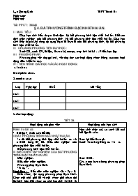 Giáo án Đại số CB lớp 10 tiết 39, 40: Bất phương trình bậc nhất hai ẩn