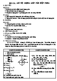 Giáo án Đại số CB lớp 10 tiết 55, 56: Giá trị lượng giác của một cung