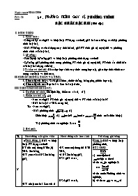 Giáo án Đại số cơ bản 10 tiết 21: Phương trình quy về phương trình bậc nhất, bậc hai (bài tập)