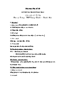 Giáo án Đại số nâng cao 10 tiết 22: Luyện tập hàm số bậc hai (4)