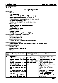 Giáo án dạy Đại số 10 cơ bản tiết 30: Ôn tập học kỳ I