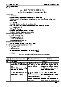 Giáo án dạy Đại số 10 cơ bản tiết 34: Bất phương trình và hệ bất phương trình một ẩn