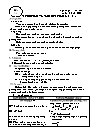 Giáo án dạy Đại số 10 tiết 21: Phương trình quy về phương trình bậc hai (3)