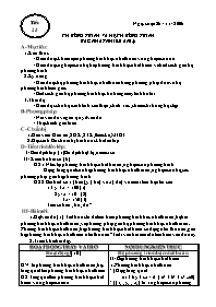 Giáo án dạy Đại số 10 tiết 23: Phương trình và hệ phương trình bậc nhất nhiều ẩn (2)