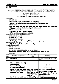 Giáo án dạy Hình 10 cơ bản tiết 29: Phương trình đường thẳng