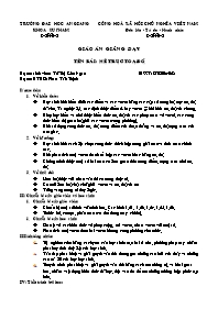 Giáo án giảng dạy Hình học 10: Hệ trục toạ độ