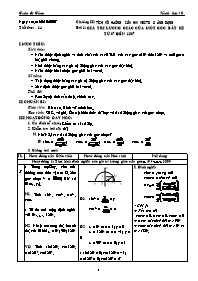 Giáo án Hình học 10 chuẩn tiết 14: Giá trị lượng giác của một góc bất kì từ 0 độ đến 180 độ