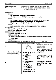Giáo án Hình học 10 chuẩn tiết 26: Các hệ thức lượng trong tam giác và giải tam giác (tt)