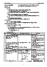 Giáo án Hình học 10 chuẩn tiết 30: Phương trình đường thẳng (tt)