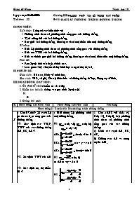 Giáo án Hình học 10 chuẩn tiết 33: Bài tập phương trình đường thẳng