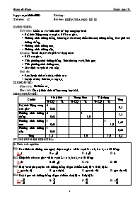 Giáo án Hình học 10 chuẩn tiết 42: Kiểm tra học kì II