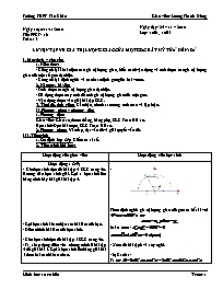 Giáo án Hình học 10 cơ bản tiết 16: Luyện tập về giá trị lượng giác của một góc bất kỳ từ 0 độ đến 180 độ (tiết 2)