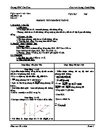 Giáo án Hình học 10 cơ bản tiết 29: Phương trình đường thẳng (tiết 1)