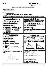 Giáo án Hình học 10 nâng cao tiết 21: Hệ thức lượng trong tam giác
