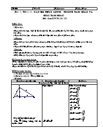 Giáo án Hình học 10 tiết 24, 25: Các hệ thức lượng trong tam giác và giải tam giác