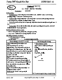 Giáo án Hình học 10 - Trường THPT Nguyễn Hữu Thận