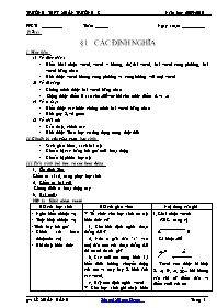 Giáo án Hình học 10 - Trường THPT Xuân Trường C