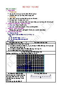 Giáo án Hình học 10 Tuần 11 – số tiết 2: Hệ trục tọa độ