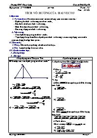 Giáo án Hình học 10 tuần 12 - Trường THPT Phước Long