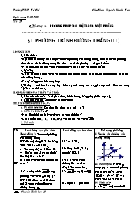 Giáo án Hình học cơ bản 10 tiết 29: Phương trình đường thẳng (t1)