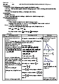 Giáo án Hình học khối 10 tiết 21: Hệ thức lượng trong tam giác (tiếp theo )