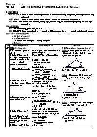 Giáo án Hình học khối 10 tiết 23: Hệ thức lượng trong tam giác (tiếp theo )