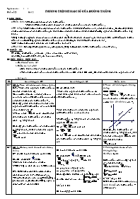 Giáo án Hình học khối 10 tiết 29: Phương trình tham số của đường thẳng