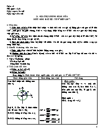 Giáo án môn Hình 10 nâng cao tiết 15, 16: Giá trị lượng giác của một góc bất kì ( từ 0 độ đến 180 độ )