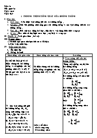 Giáo án môn Hình 10 nâng cao tiết 30: Phương 