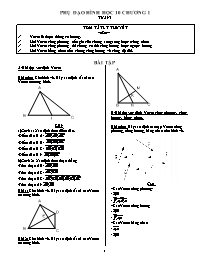 Giáo án Phụ đạo hình học 10 chương I tuần I