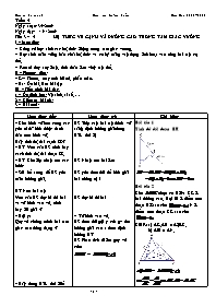 Giáo án Tự chọn 9 tiết 3, 4: Hệ thức về cạnh và đường cao trong tam giác vuông