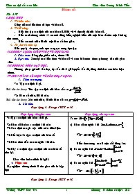 Giáo án Tự chọn tuần 5: Hàm số