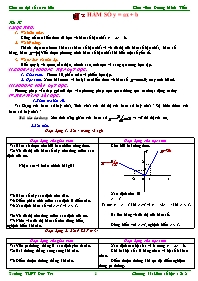 Giáo án Tự chọn tuần 6: Hàm số y = ax + b