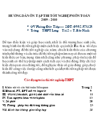 Hướng dẫn ôn tập thi tốt nghiệp THPT Môn Toán