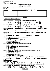 Kiểm tra 1 tiết - Toán 10 chương 1 (chương trình cơ bản) - Đề 2