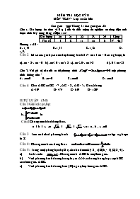 Kiểm tra học kỳ II môn Toán - Lớp 10 cơ bản