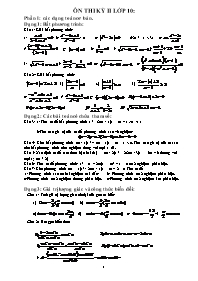 Ôn thi kỳ II lớp 10 môn Toán