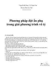 Phương pháp đặt ẩn phụ trong giải phương trình vô tỷ