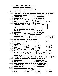 Thi học kỳ II môn Toán 10 chuản