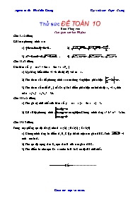 Thử sức đề Toán 10 ban: nâng cao