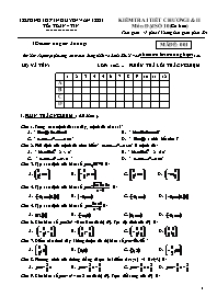 Kiểm tra 1 tiết chương I & II môn: Đại số 10 (cơ bản)